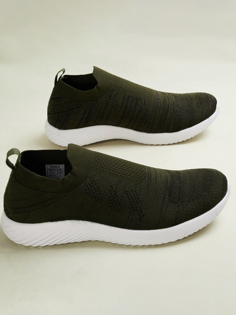 

Forca by Lifestyle Men Olive Green Woven Design Slip-On Sneakers
