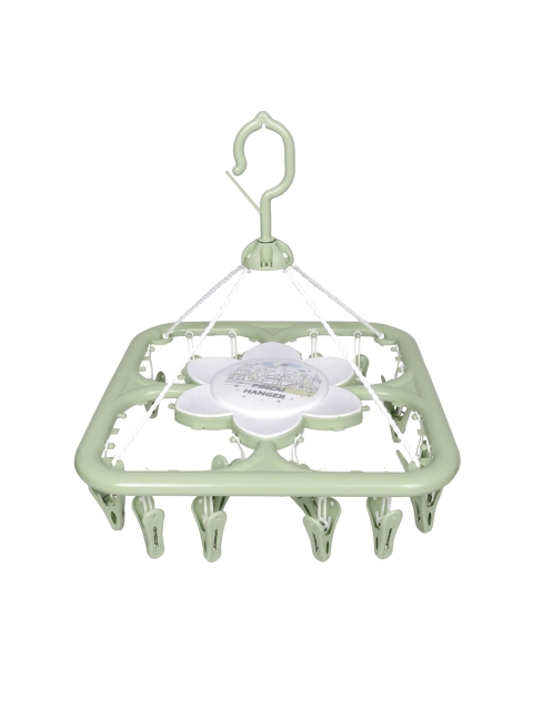 

POKORY Kids Green & White Solid Clip Hanger