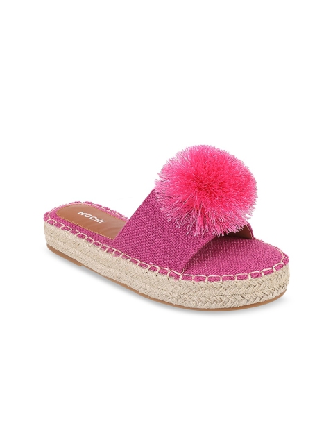 

Mochi Women Pink Open Toe Flats