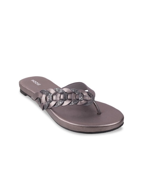 

Mochi Women Grey Printed Open Toe Flats