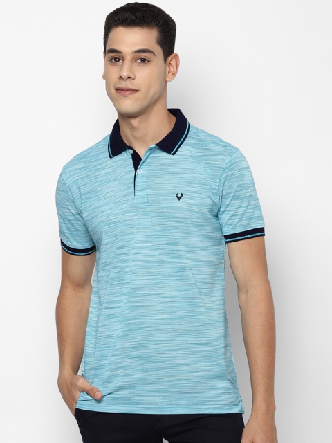 

Allen Solly Men Blue Striped Polo Collar T-shirt