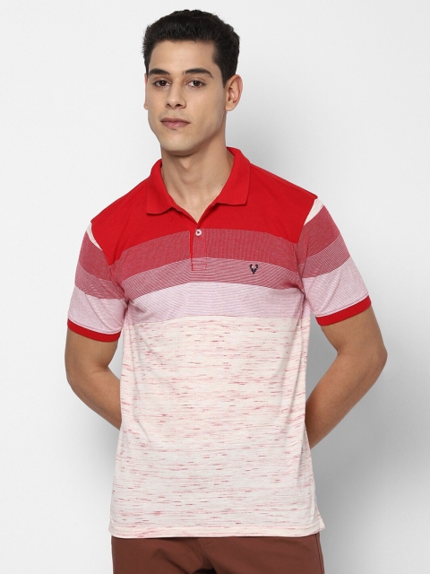 

Allen Solly Men Peach & Red Colourblocked Polo Collar Pockets T-shirt