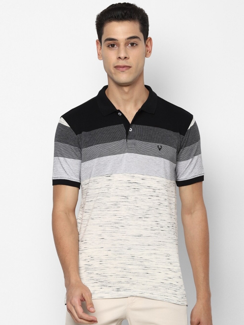 

Allen Solly Men Cream-Coloured Colourblocked Polo Collar T-shirt