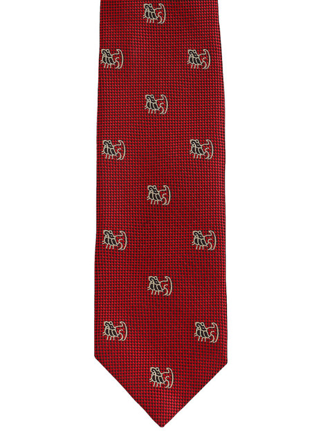 

Alvaro Castagnino Men Red & Black Woven Design Skinny Tie