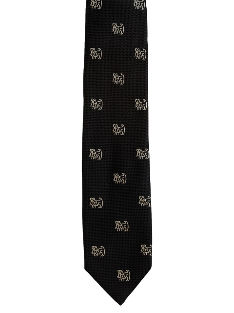 

Alvaro Castagnino Men Black & Gold-Toned Woven Design Skinny Tie
