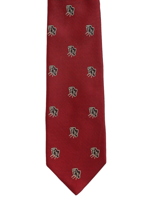 

Alvaro Castagnino Men Red & Black Zodiac Printed Skinny Tie