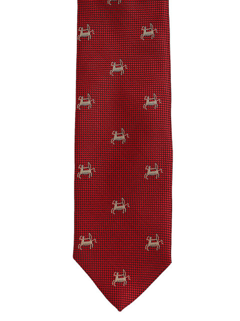 

Alvaro Castagnino Men Red & Gold-Toned Printed Skinny Tie