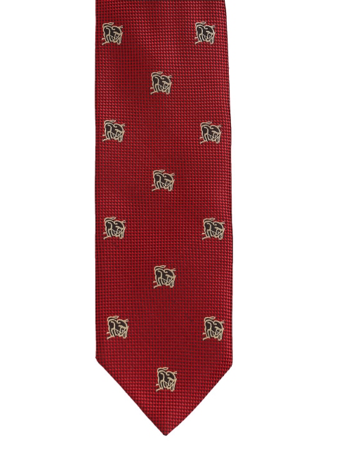 

Alvaro Castagnino Men Red & Black Woven Design Skinny Tie
