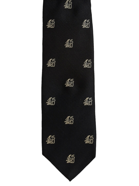 

Alvaro Castagnino Men Black & Gold Woven Design Skinny Zodiac Necktie