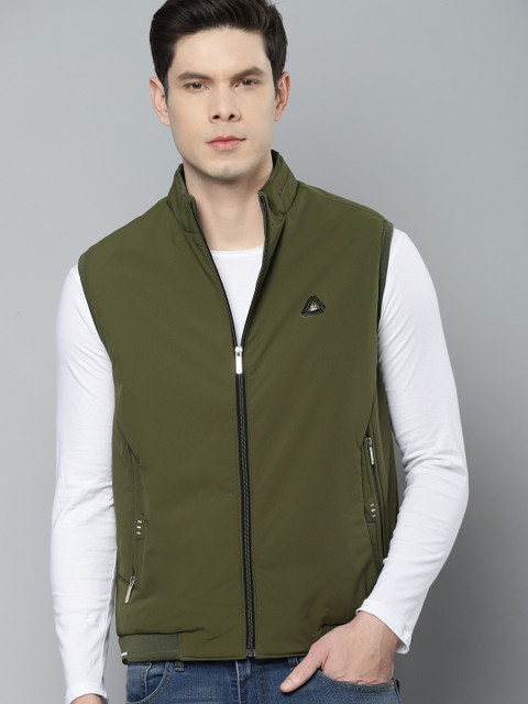 

Fort Collins Men Olive Green Solid Padded Jacket