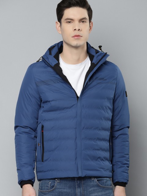 

Fort Collins Men Blue Solid Hooded Padded Jacket