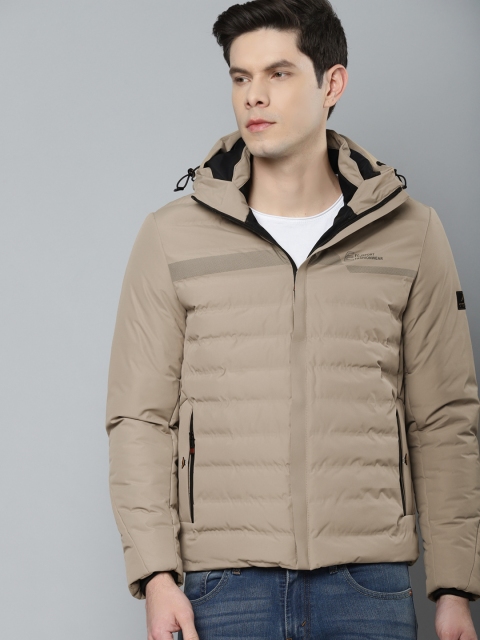 

Fort Collins Men Taupe Solid Hooded Padded Jacket