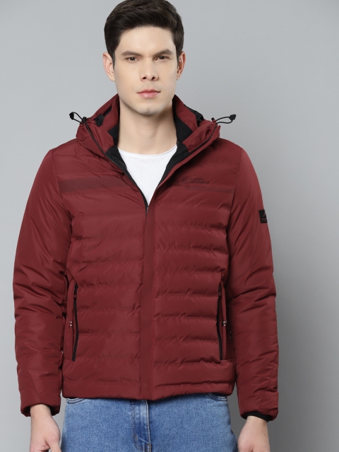 

Fort Collins Men Maroon Solid Hooded Padded Jacket