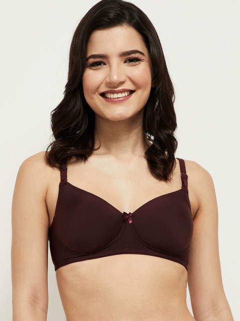 

max Burgundy Solid Lightly Padded Everyday Bra