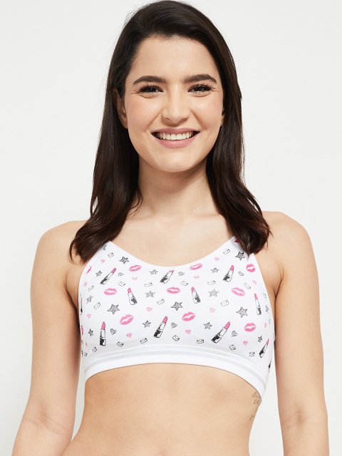 

max White & Pink Printed Everyday Lightly Padded Bra
