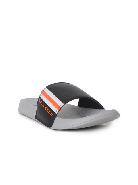 

Buckaroo Men Grey & Black Printed Sliders