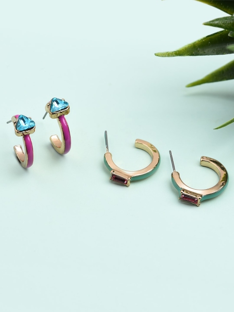 

Accessorize Set of 2 Gold-Toned Crescent Shaped Half Hoop Earrings