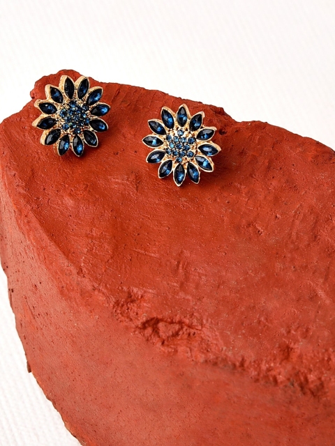 

Accessorize Women Navy Blue Floral Stud Earrings