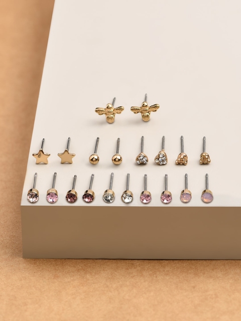 

Accessorize Set of 10 Multicoloured Contemporary Studs Earrings, Multi
