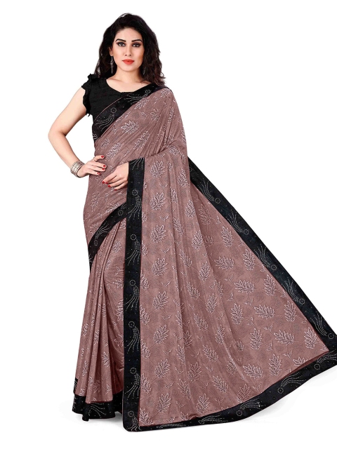 

KALINI Mauve & Black Floral Woven Design Saree