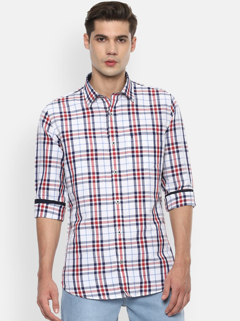 

Van Heusen Sport Men Red & White Slim Fit Opaque Checked Casual Shirt