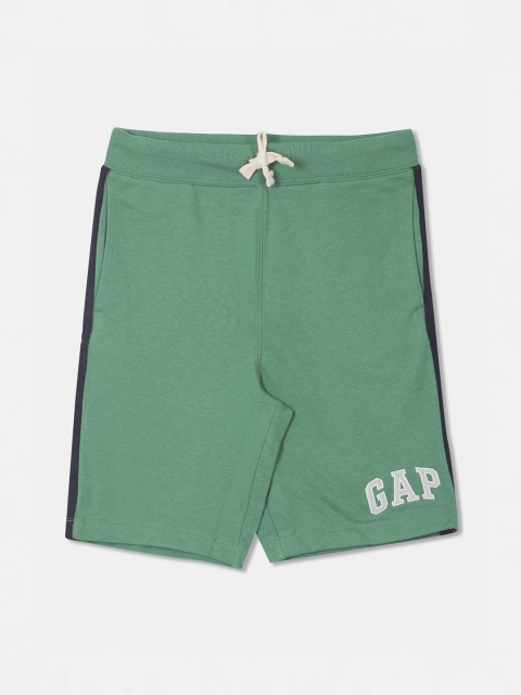 

GAP Boys Green & Black Solid Elasticized Waist Shorts