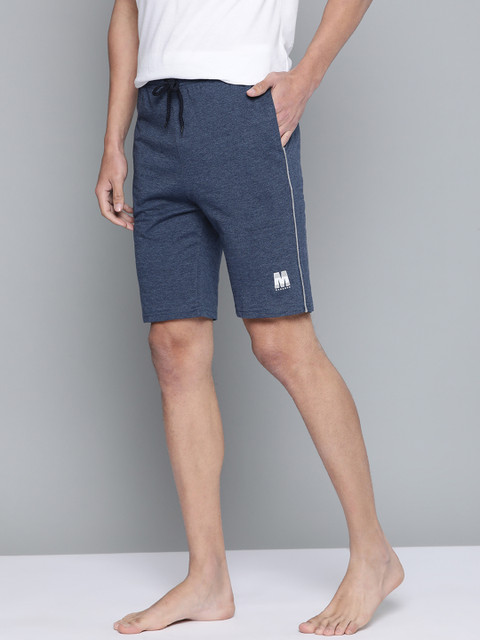 

Mast & Harbour Men Blue Solid Lounge Shorts