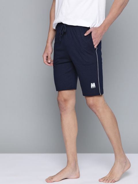 

Mast & Harbour Men Navy Blue Solid Lounge Shorts