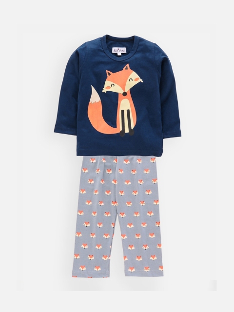 

Nite Flite Unisex Kids Navy Blue Top & Pyjama Set