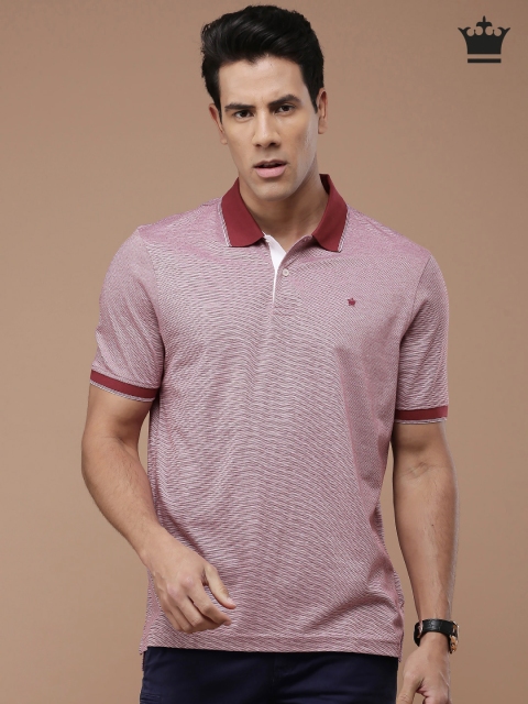 

Louis Philippe Men Maroon Solid Polo Collar T-shirt