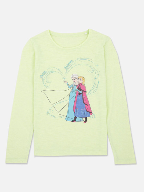 

Kids Ville Girls Green Frozen Printed T-shirt