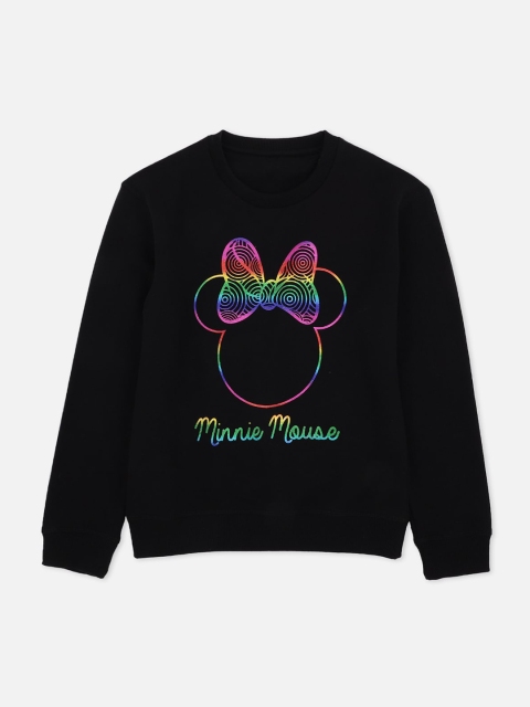 

Kids Ville Mickey & Friends Girls Black & Pink Printed Sweatshirt