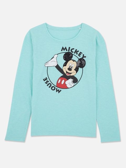 

Kids Ville Girls Blue Minnie Mouse Printed T-shirt