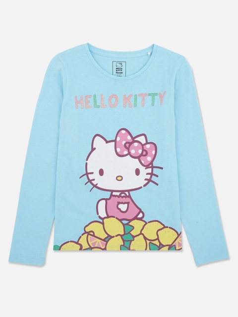 

Kids Ville Girls Blue Hello Kitty Printed T-shirt