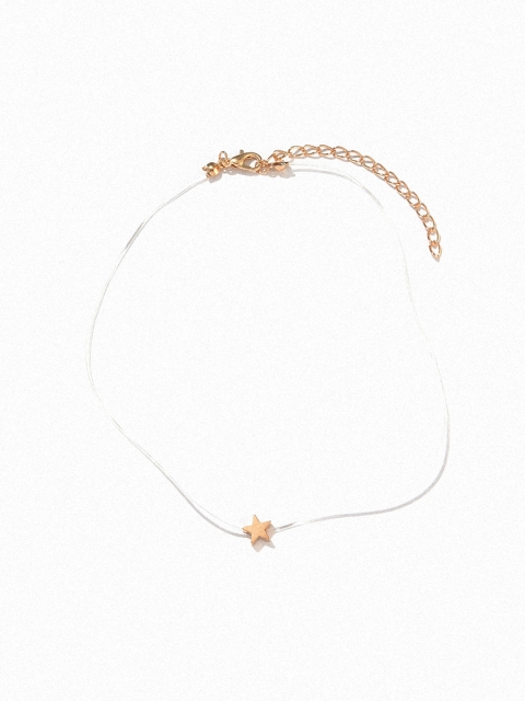 

URBANIC Gold-Toned Star Textured Choker Necklace