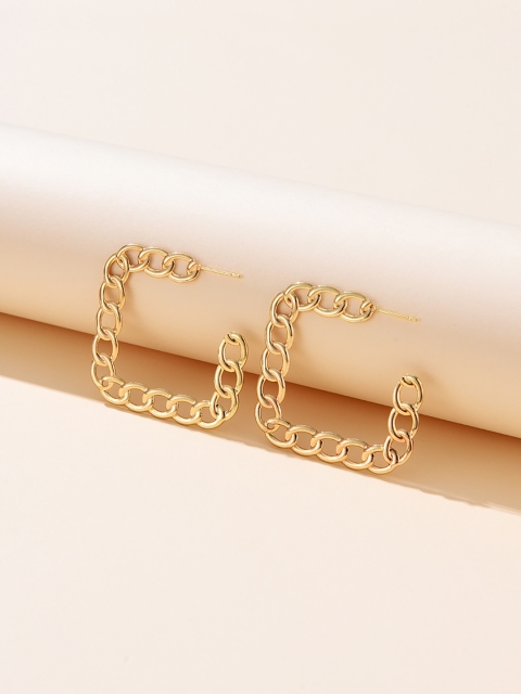 

URBANIC Gold-Toned Geometric Half Hoop Earrings