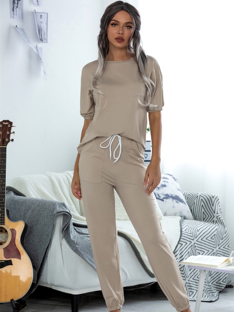 

URBANIC Women Khaki Solid Pyjamas Set