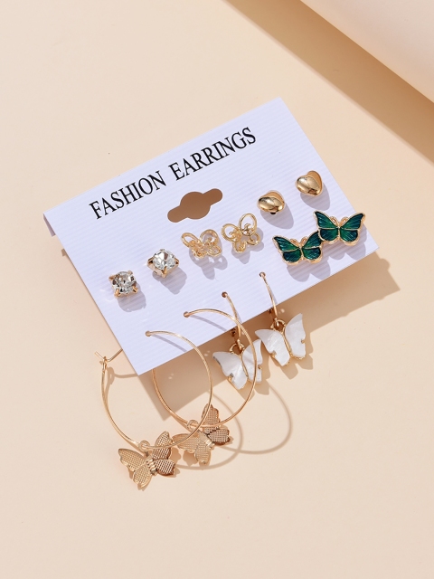 

URBANIC Set of 6 Gold-Toned Earrings