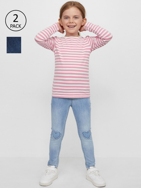 

H&M Girls 2-Pack Jeggings, Blue