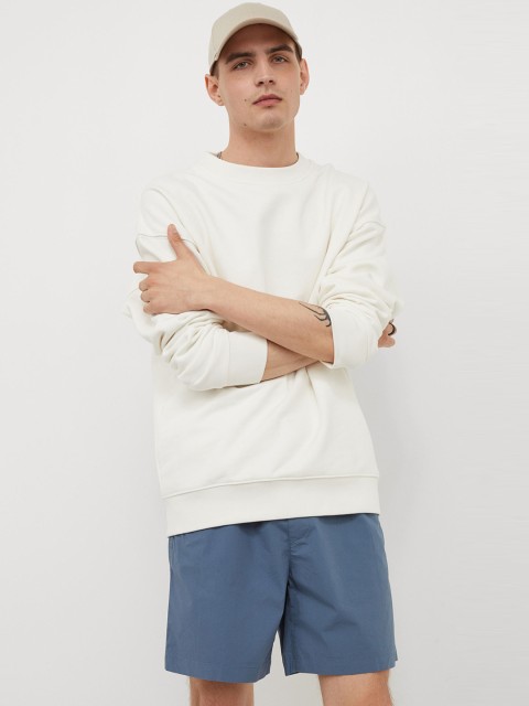 

H&M Men Blue Solid Cotton Shorts