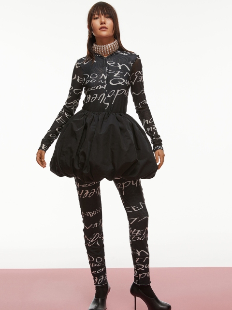 

H&M Women Black Solid Balloon Skirt