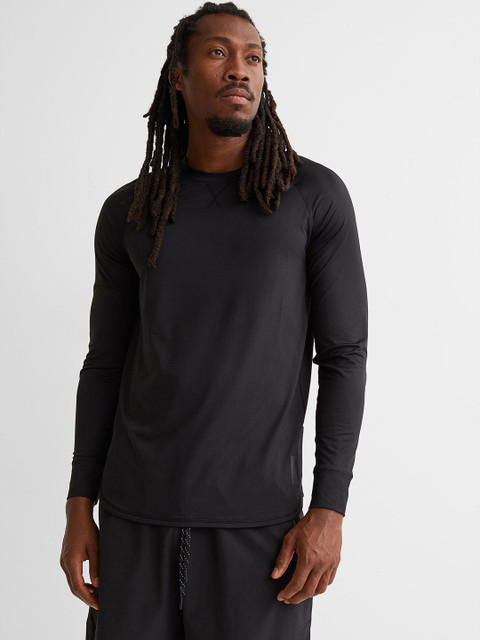 

H&M Men Black Muscle Fit Sports Top