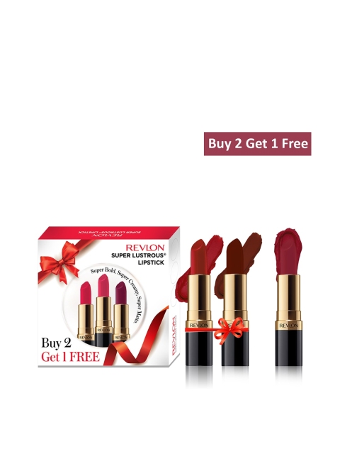 

Revlon Set of 3 Super Lustrous Lipsticks, Red