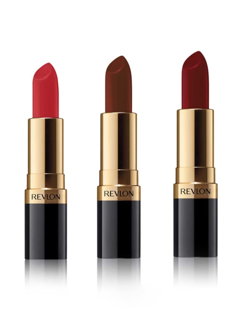 Revlon Set of 3 Super Lustrous Super Matte Lipsticks, Red