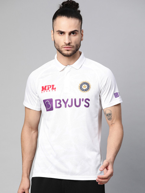 

MPL SPORTS Men Official Team India Fan Test Jersey, White