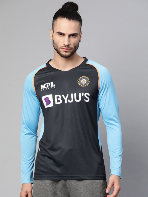 

MPL Sports Men Blue Official Team India Fan Training Full Sleeve Jersey, Navy blue