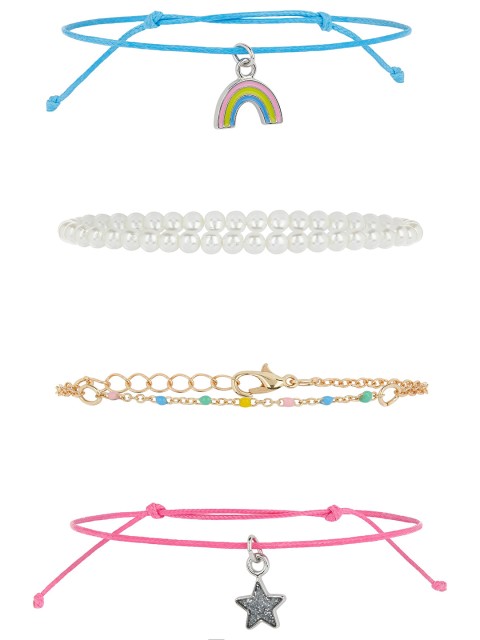 

Accessorize Girls Multi Colored Friendship Bracelet Pack of 4, White