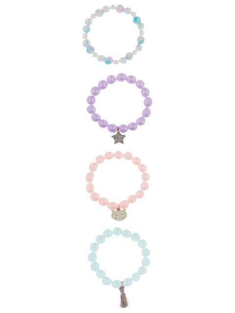 

Accessorize Girls Pack of 4 Elasticated Bracelet, Pink