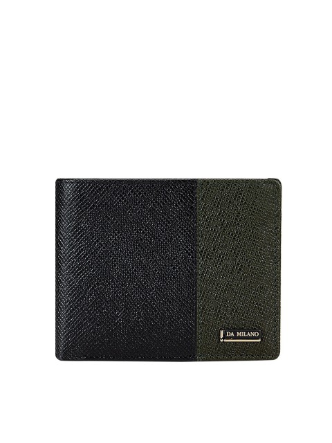 

Da Milano Men Textured Leather Two Fold Wallet, Black