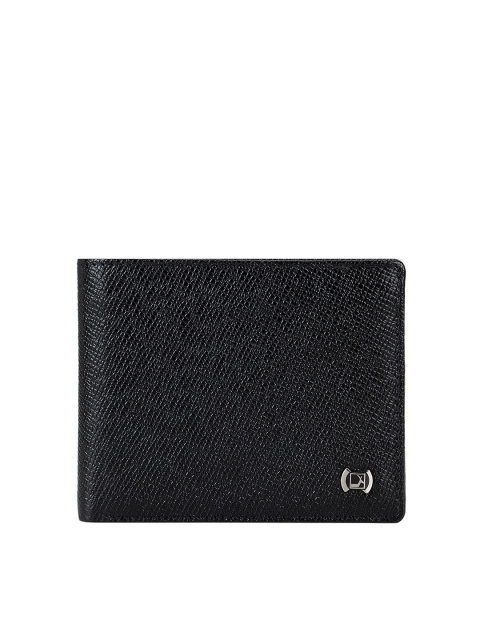 

Da Milano Men Black Textured Three Fold Wallet